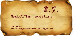 Mayböhm Fausztina névjegykártya